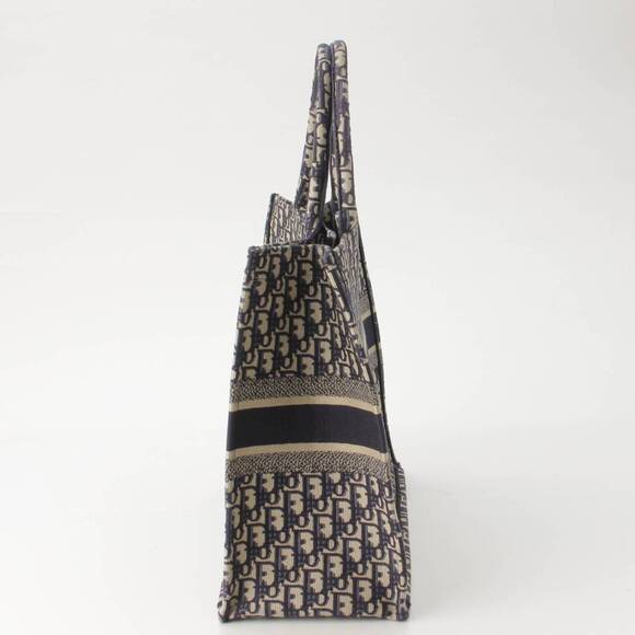Christian Dior Aublique Book Tote Canvas Bag Navy Blue